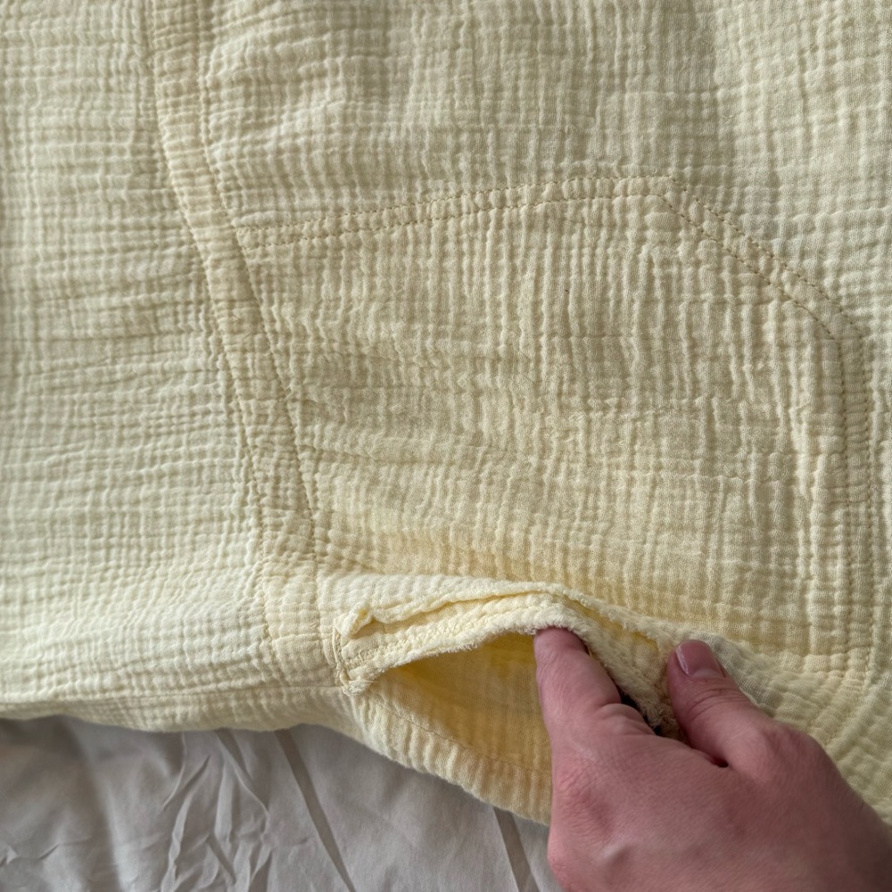 SOLD Free People We the Free Summer Daydream Buttondown Shirt Yellow Large - Picture 11 of 11